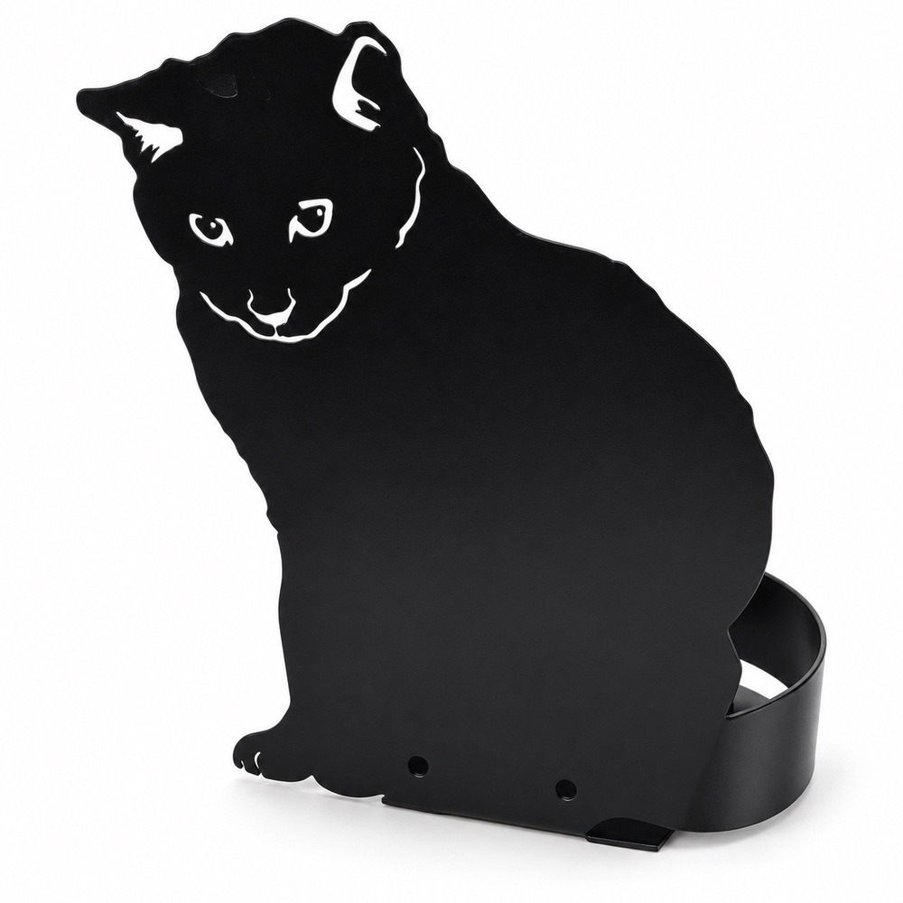 VTG Ann Munson Enthuse Design Metal Black Cat Silhouette Decorative Stand Holder